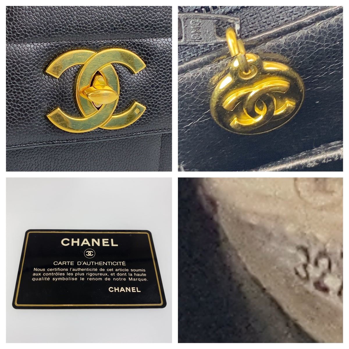 Chanel Vintage Caviar Mademoiselle Handbag Black