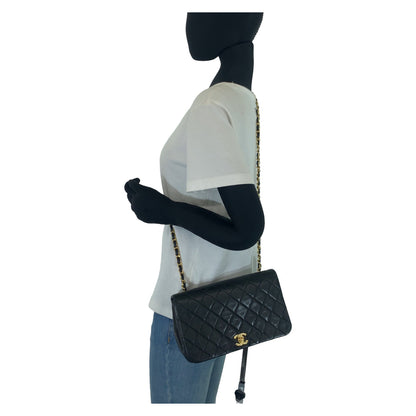 Chanel Vintage Lambskin Matelasse Turnlock Flap Bag
