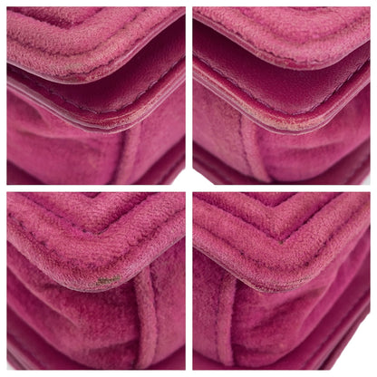 Chanel Boy Matelasse Velvet Leather Shoulder Bag