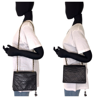 Chanel Vintage Lambskin Single Flap Crossbody Bag
