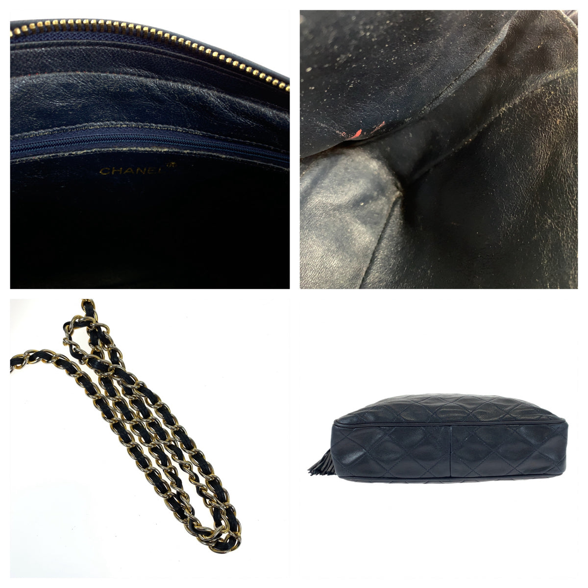 Chanel Vintage Lambskin Matelasse Tassel Shoulder Bag