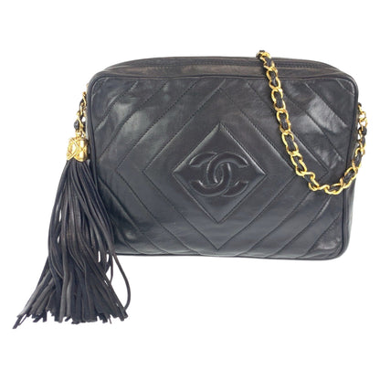 Chanel Vintage Lambskin Diamond Stitch Tassel Bag