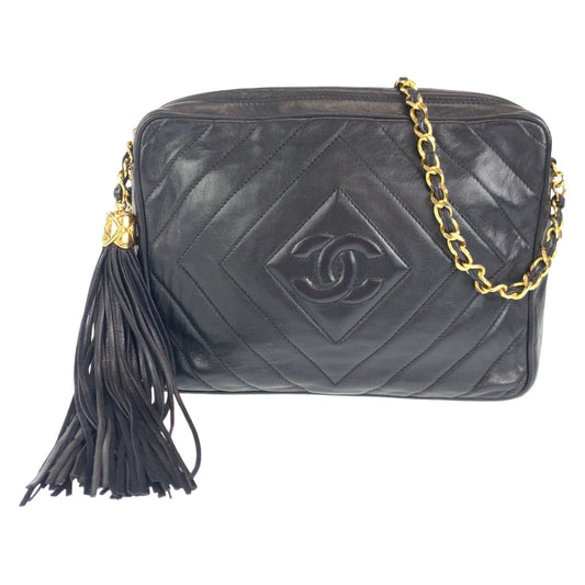 Chanel Vintage Lambskin Diamond Stitch Tassel Bag