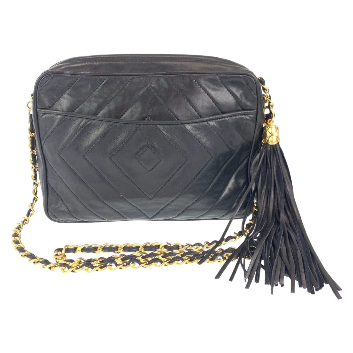 Chanel Vintage Lambskin Diamond Stitch Tassel Bag