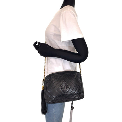 Chanel Vintage Lambskin Diamond Stitch Tassel Bag