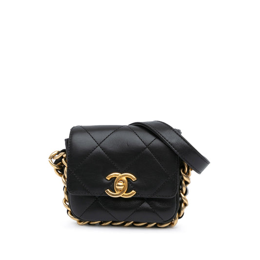 Chanel Sac Mini Quilted Calfskin Framing Chain Flap