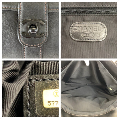 Chanel Vintage Leather Tote Bag Black