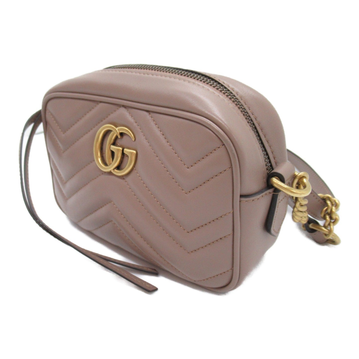 Gucci Chain Shoulder Shoulder Bag Leather  Pink / Beige 448065