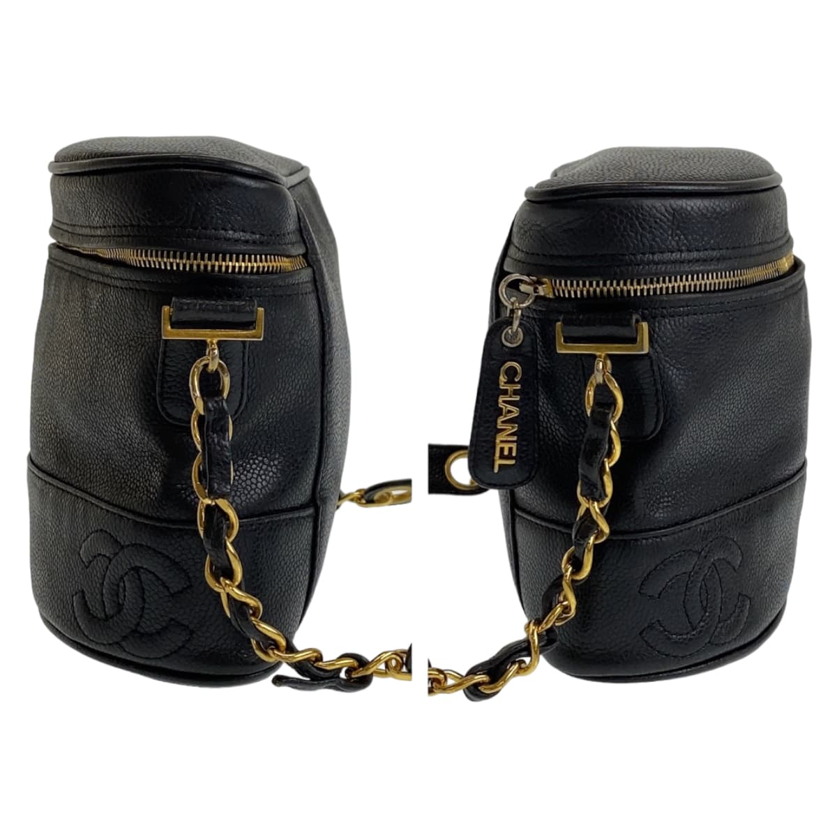 Chanel Vintage Triple Coco Mark Caviar Skin Shoulder Bag
