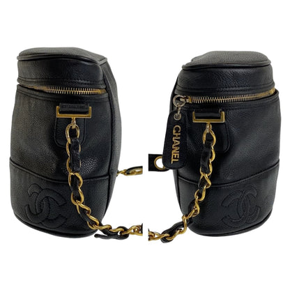 Chanel Vintage Triple Coco Mark Caviar Skin Shoulder Bag