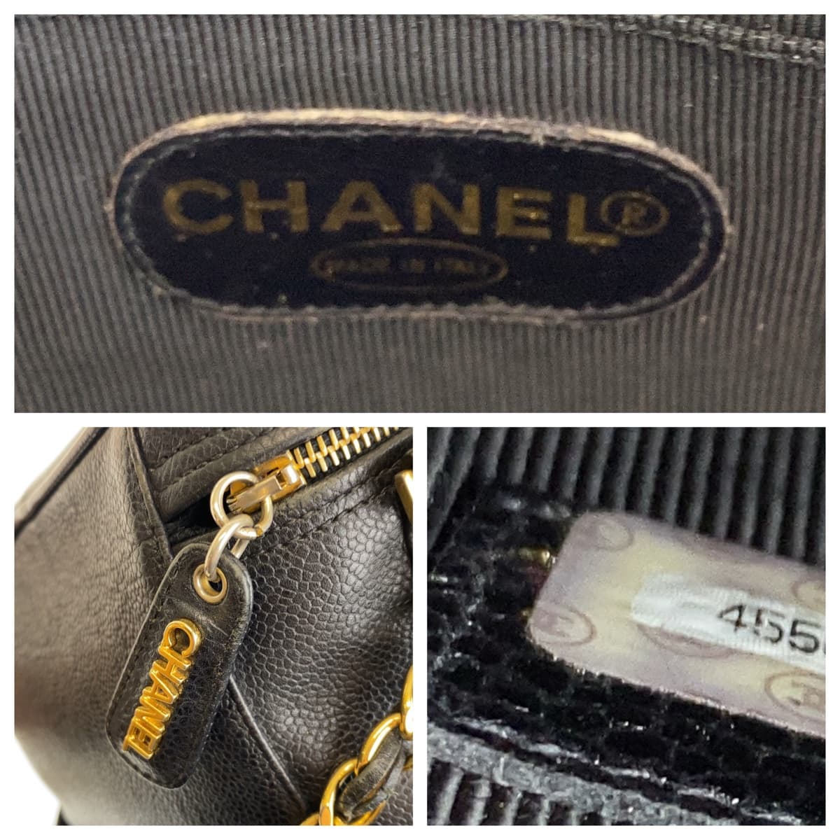 Chanel Vintage Triple Coco Mark Caviar Skin Shoulder Bag