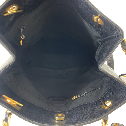 Chanel Vintage Triple Coco Mark Caviar Skin Tote