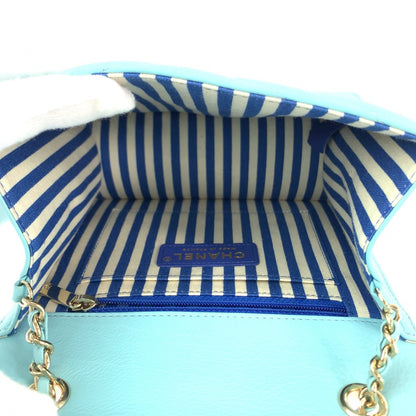 Chanel Chevron Lambskin Turquoise Chain Shoulder Bag