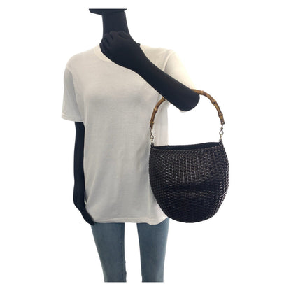 Gucci Bamboo Leather Handbag Black