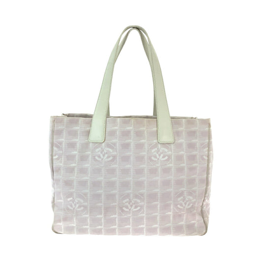 Chanel Canvas Tote Bag Pink White Gold