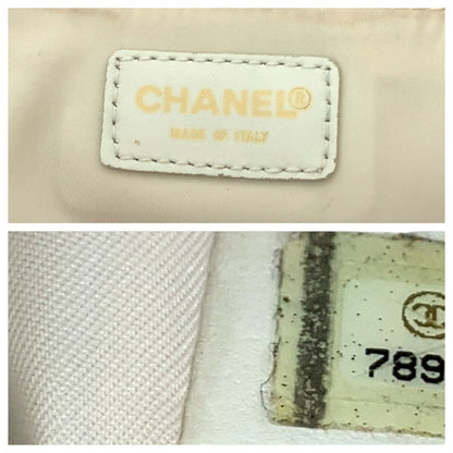 Chanel Canvas Tote Bag Pink White Gold