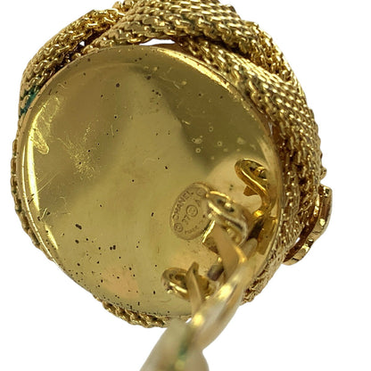 Chanel Pearl Coco Mark Gold Earrings