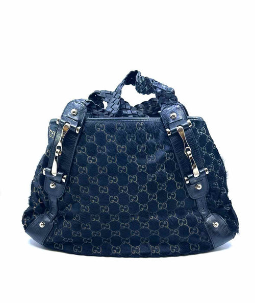 GUCCI Black PONY HAIR Monogram Handbag