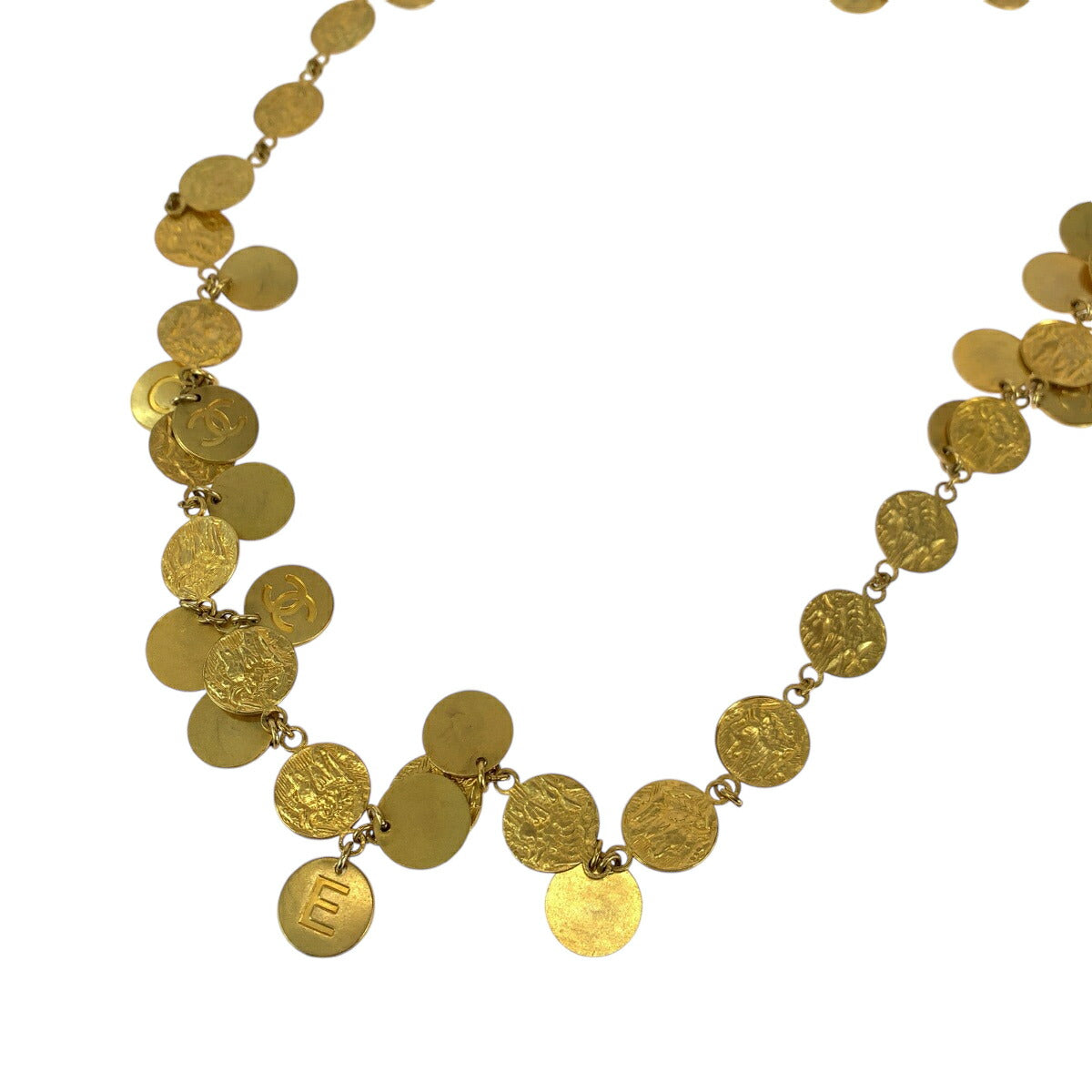 Chanel Vintage Gold Metal Coin Necklace