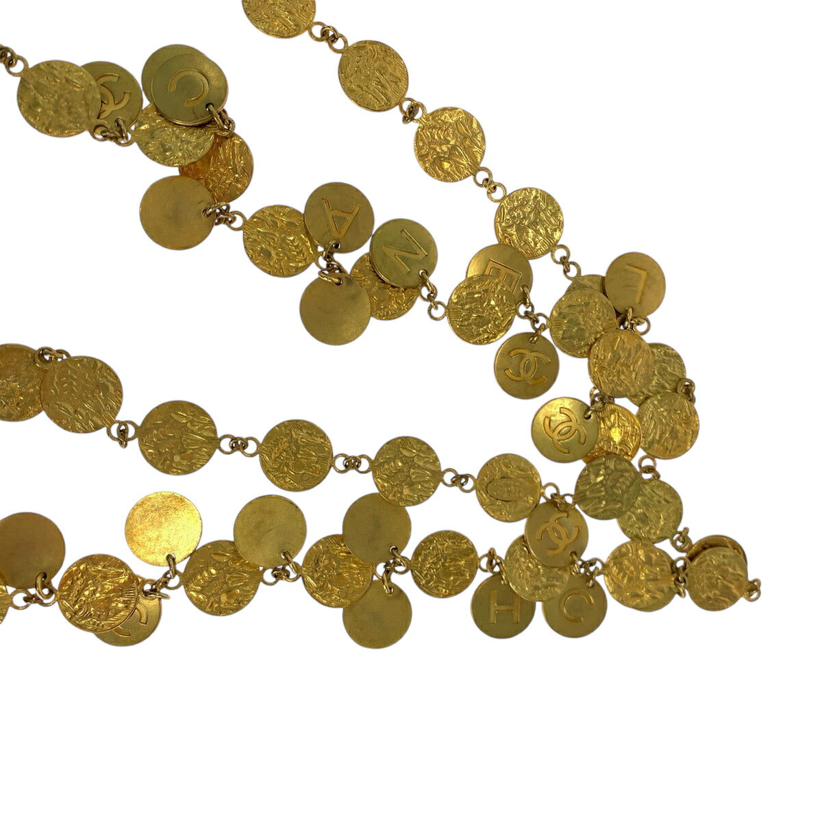 Chanel Vintage Gold Metal Coin Necklace
