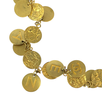 Chanel Vintage Gold Metal Coin Necklace