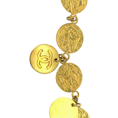 Chanel Vintage Gold Metal Coin Necklace