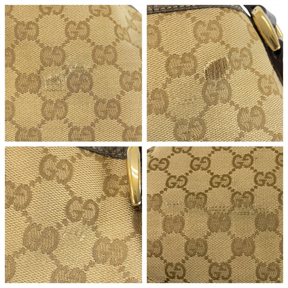 Gucci Abbey GG Canvas Leather Tote Shoulder Bag