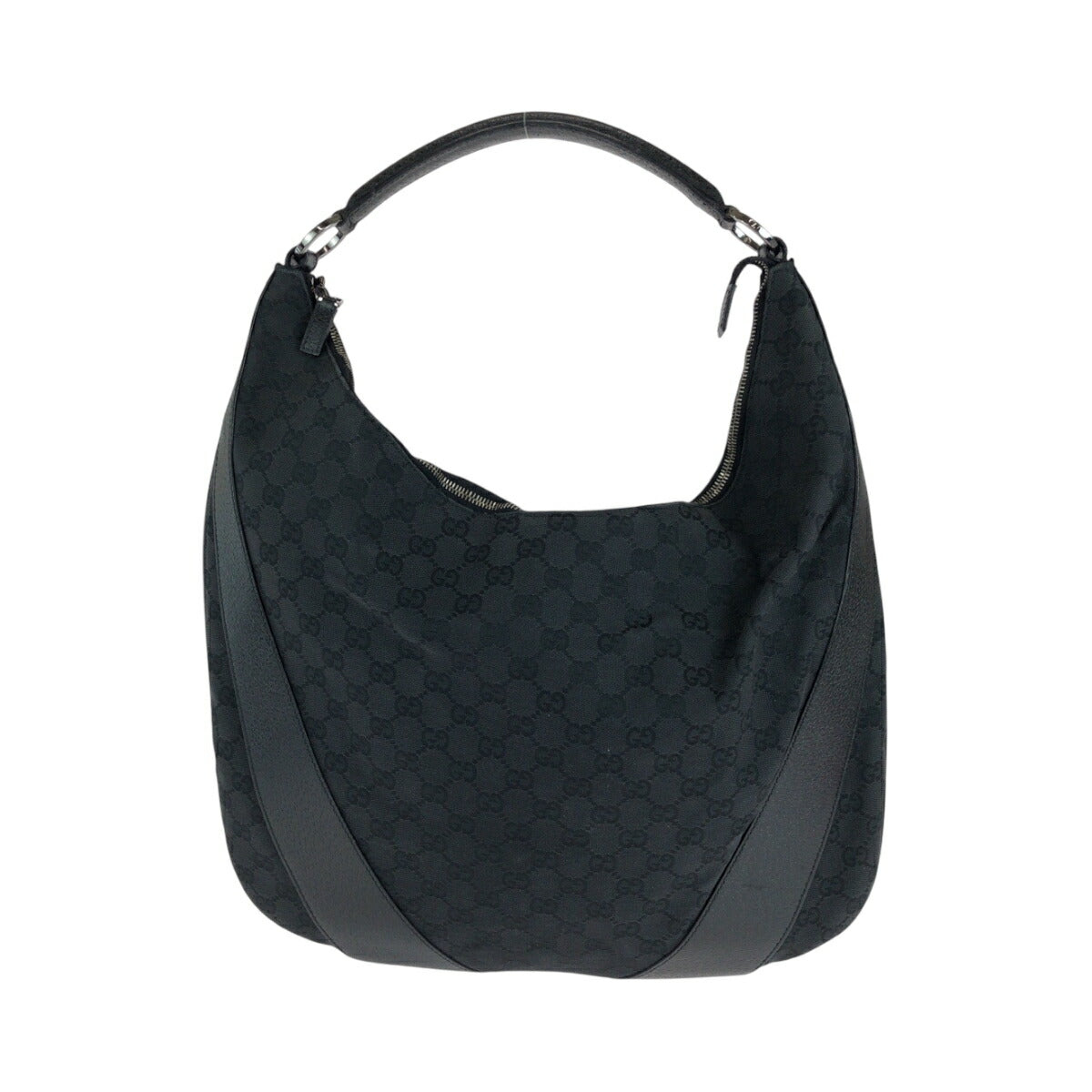 Gucci Black GG Canvas Hobo Shoulder Bag