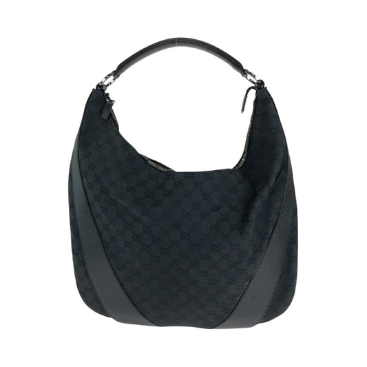 Gucci Black GG Canvas Hobo Shoulder Bag