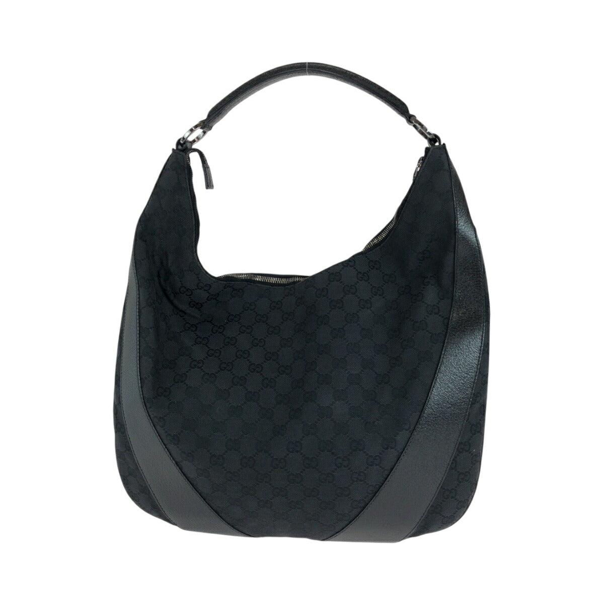 Gucci Black GG Canvas Hobo Shoulder Bag