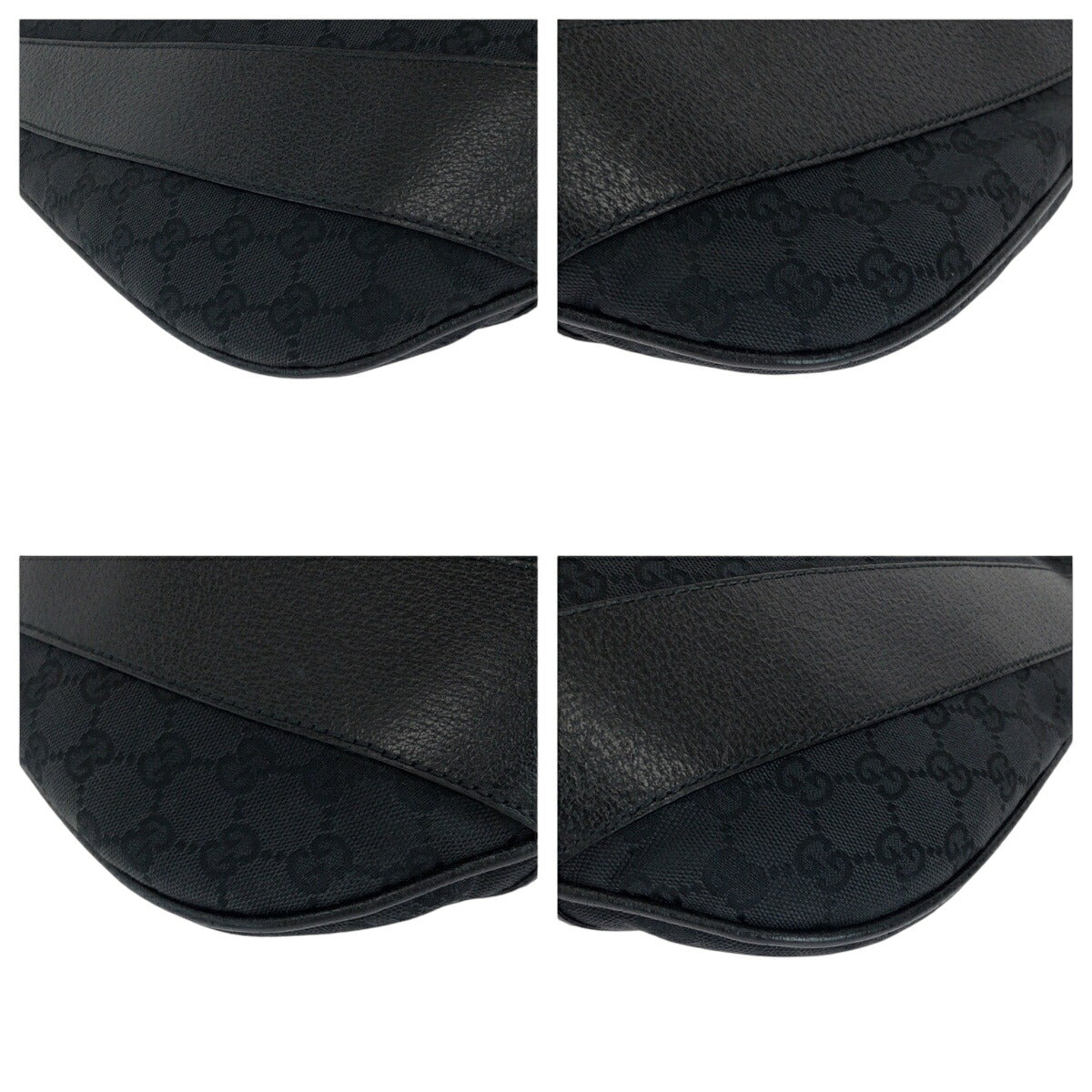 Gucci Black GG Canvas Hobo Shoulder Bag