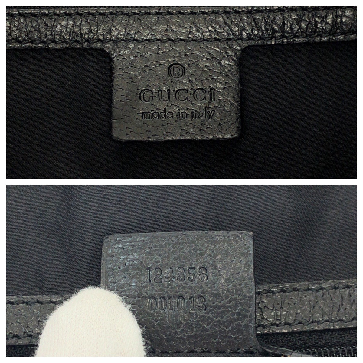 Gucci Black GG Canvas Hobo Shoulder Bag