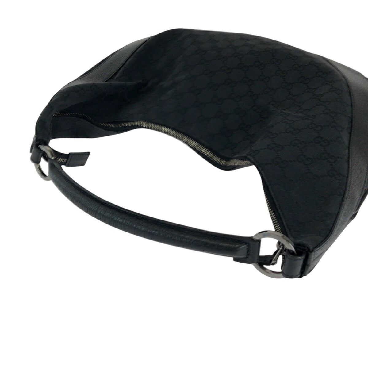 Gucci Black GG Canvas Hobo Shoulder Bag