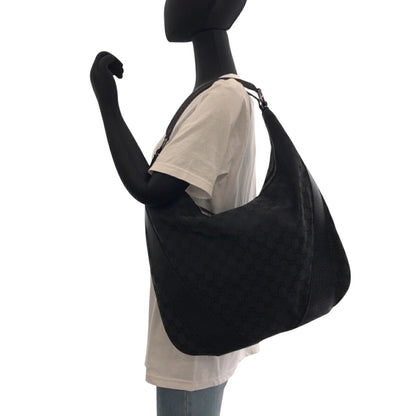 Gucci Black GG Canvas Hobo Shoulder Bag
