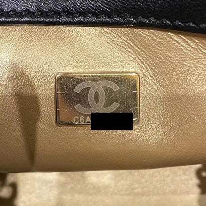 Chanel 22C Pearl Crush Mini Square Rectangular Flap Bag Black GHWMicrochip)