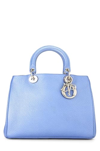 Dior, Blue Metallic Leather Diorissimo Medium, Blue