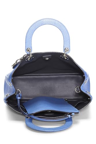 Dior, Blue Metallic Leather Diorissimo Medium, Blue