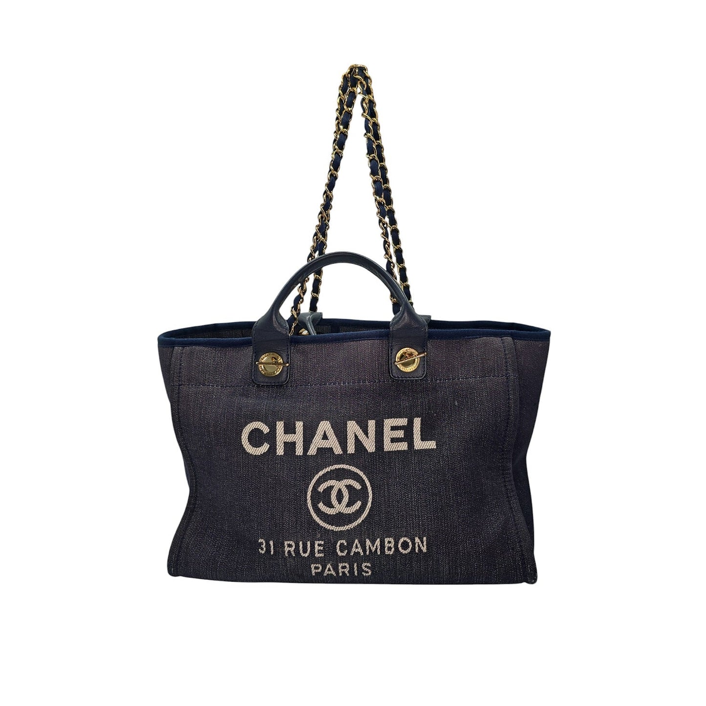 Chanel Medium Dark Washed Denim Deauville Tote