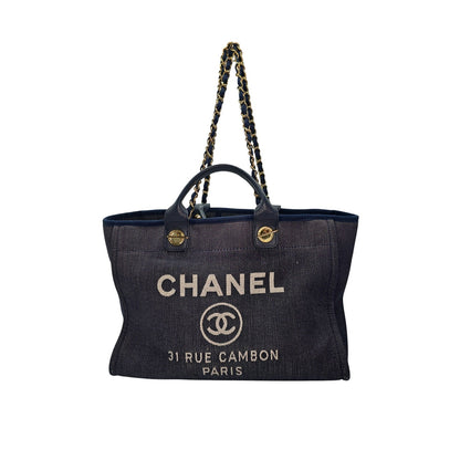 Chanel Medium Dark Washed Denim Deauville Tote