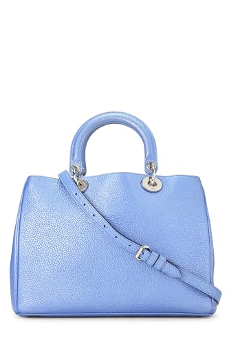 Dior, Blue Metallic Leather Diorissimo Medium, Blue