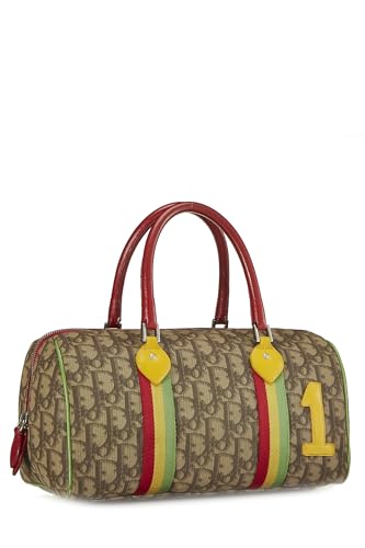 Dior, Brown Trotter Coated Canvas Rasta Handle Bag, Brown