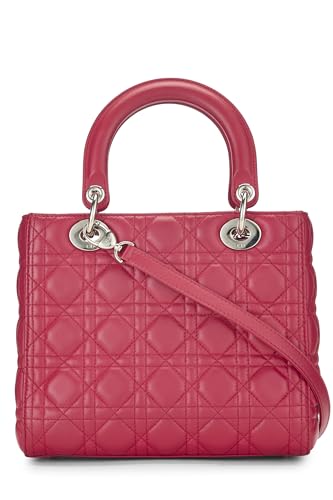 Dior, Pink Cannage Quilted Lambskin Lady Dior Medium, Pink