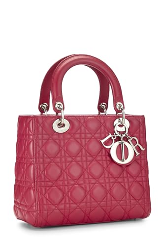 Dior, Pink Cannage Quilted Lambskin Lady Dior Medium, Pink