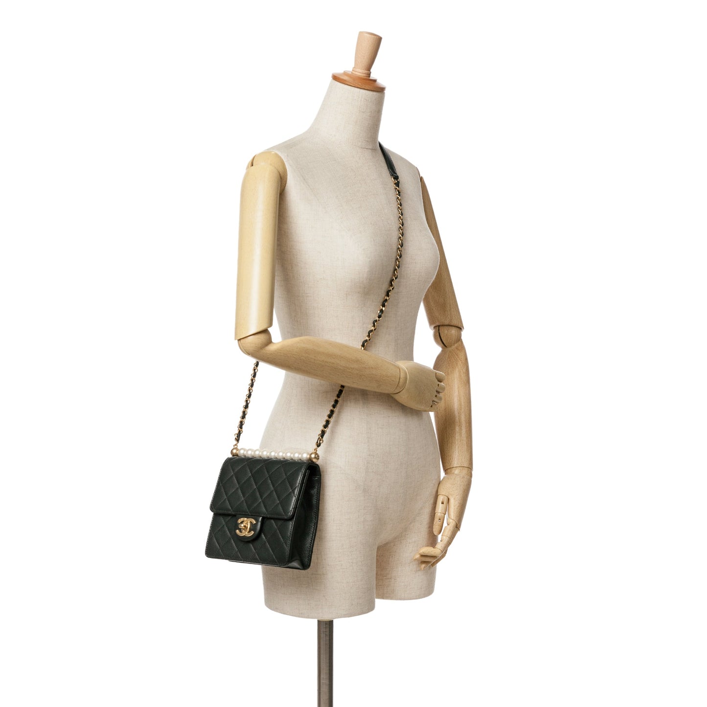 Black Chanel Small Lambskin Chic Pearls Flap Crossbody Bag