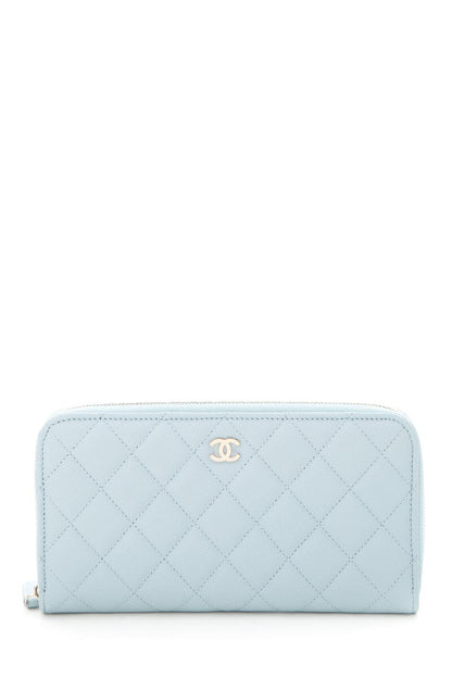 Chanel 2022 Blue Caviar Quilted Wallet