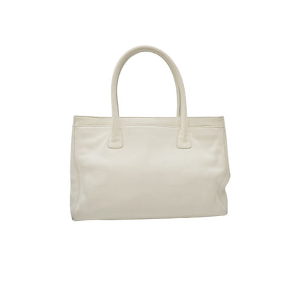 Chanel Vintage Calfskin Cerf Executive Shopper Tote White