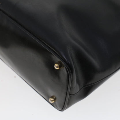 GUCCI Bamboo Gamaguchi Hand Bag Leather Black 000.781.0295  43320