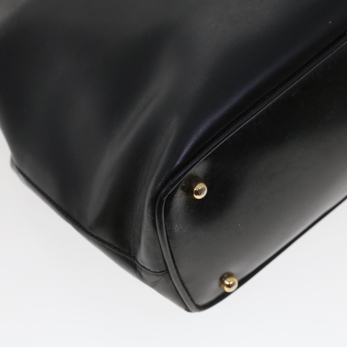 GUCCI Bamboo Gamaguchi Hand Bag Leather Black 000.781.0295  43320