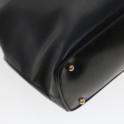 GUCCI Bamboo Gamaguchi Hand Bag Leather Black 000.781.0295  43320
