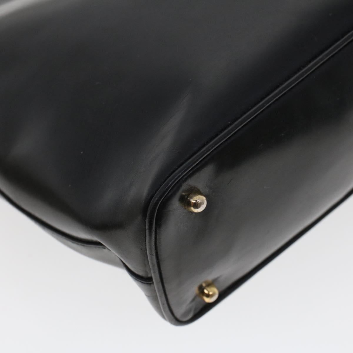GUCCI Bamboo Gamaguchi Hand Bag Leather Black 000.781.0295  43320